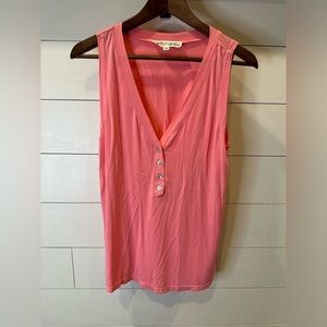 Freckles Poppy Coral Sleeveless Tank Top- size Medium